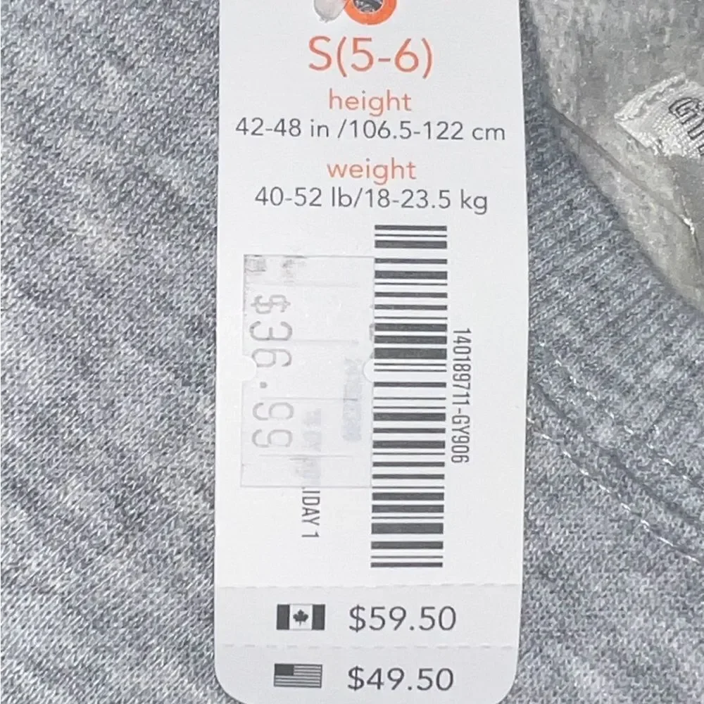 Gymboree Cozy Heather Gray Ivory Sweater Sleeve Sweatshirt Dress Small NWT